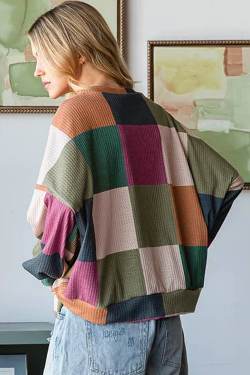 Driftwood Check Knit Top