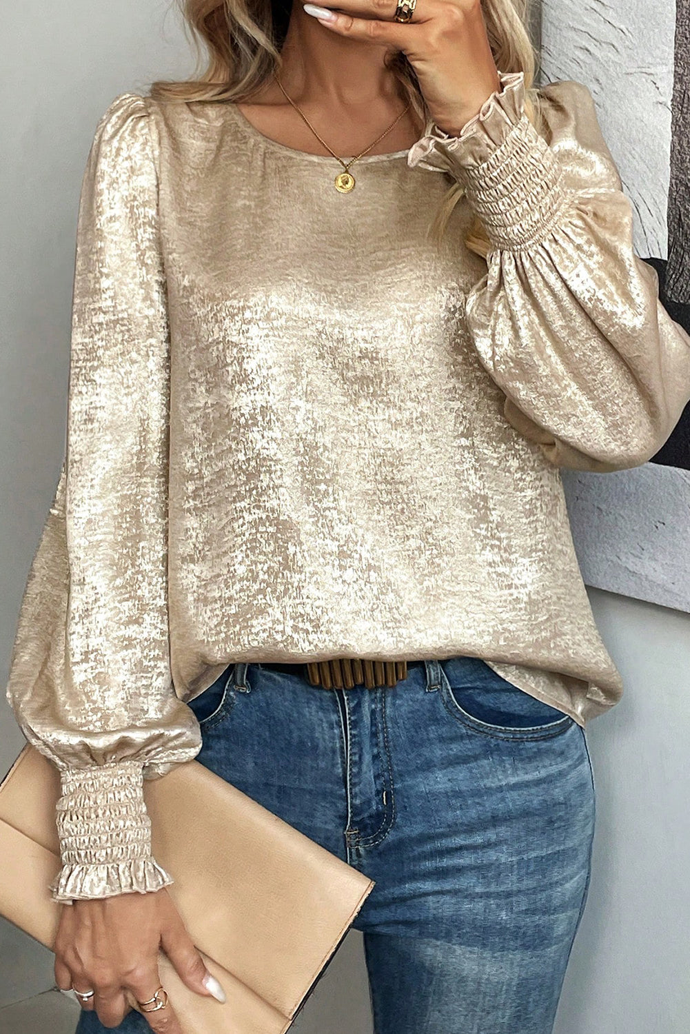 Soft Glow Smocked Blouse